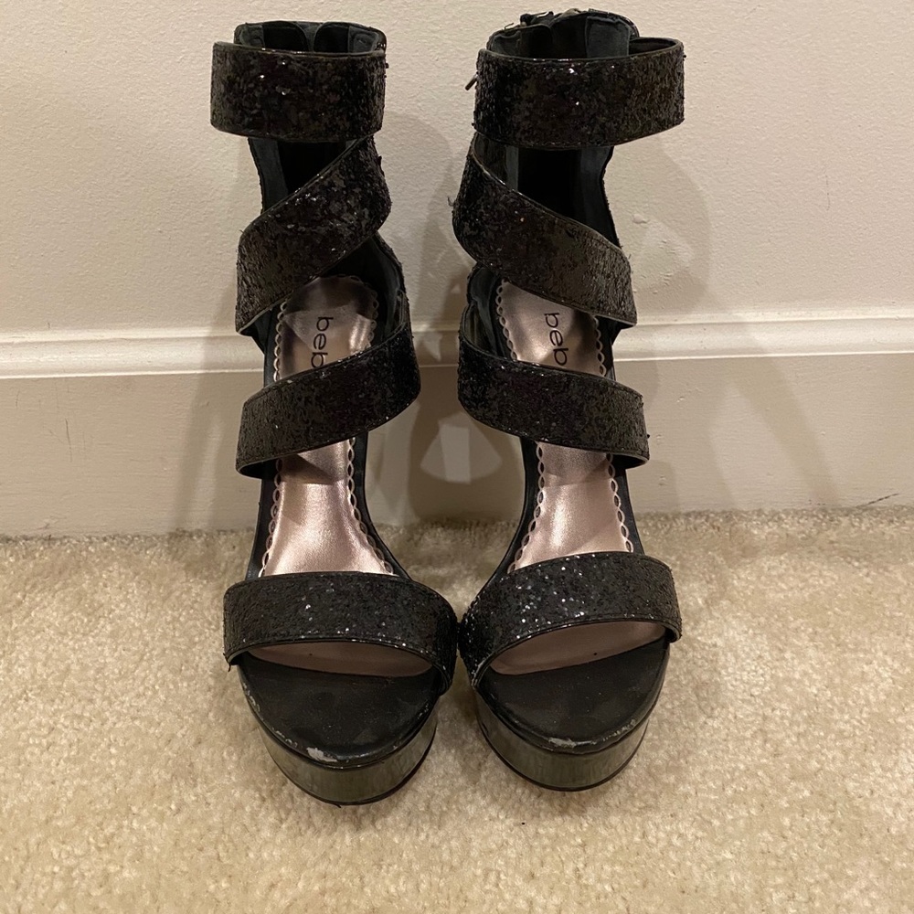 VINTAGE Bebe Glitter Heels